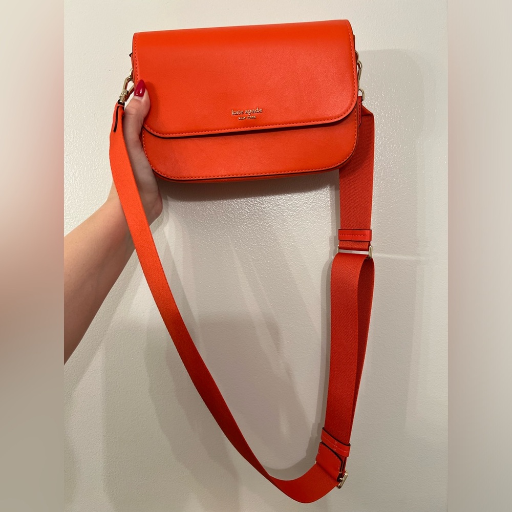 Kate Spade Buddie Smooth Leather Shoulder Crossbody Purse - Magma
